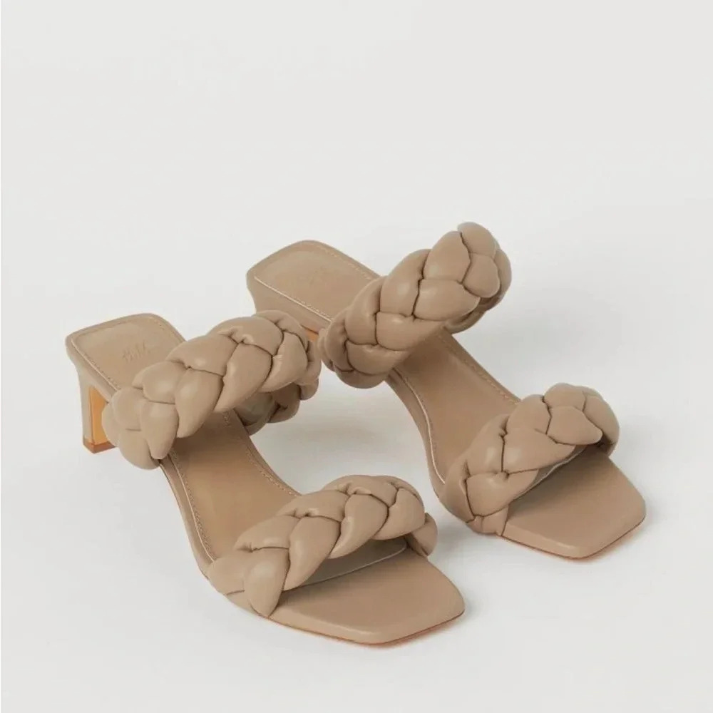 NEW H&M Braided Faux Leather Mules